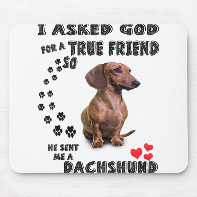 Dachshund Miniature Gift, Sausage Dog, Weenie Wog, Mouse Mat (Front)