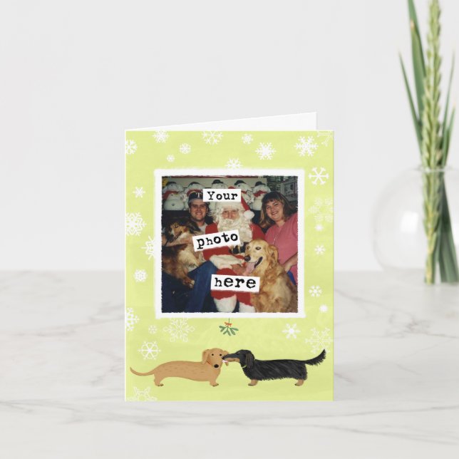 Dachshund Mistletoe Kiss Christmas Dogs Template (Front)