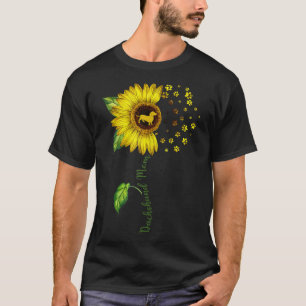 Dachshund Mom Sunflower Dachshund Lover Gifts Dog T-Shirt