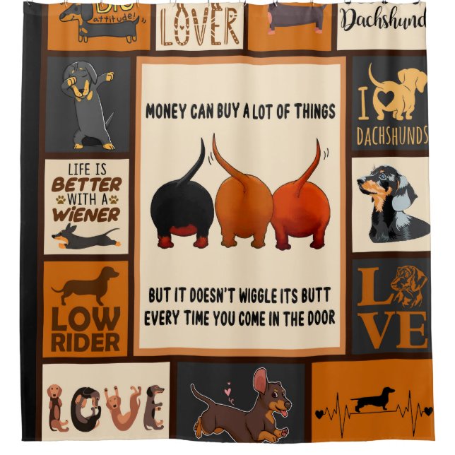 Dachshund Money Can Buy A Lot Of Things Dachshund Shower Curtain (Front)
