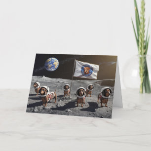 Dachshund Moon Card