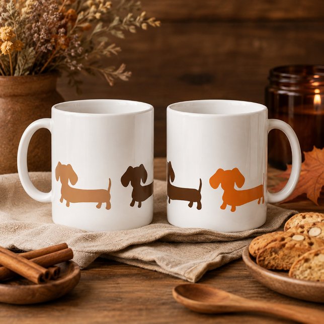 Dachshund Mug Earthy Brown Colours (Dachshund Mug Earthy Brown Colors)