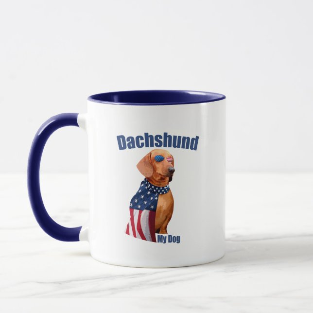 Dachshund Mug – Funny Patriotic Dog Lover (Left)