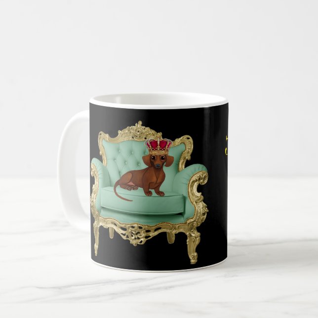 Dachshund Mug King Wiener Dog Doxie Gift (Front Left)
