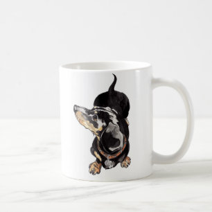 dachshund mug with paw prints