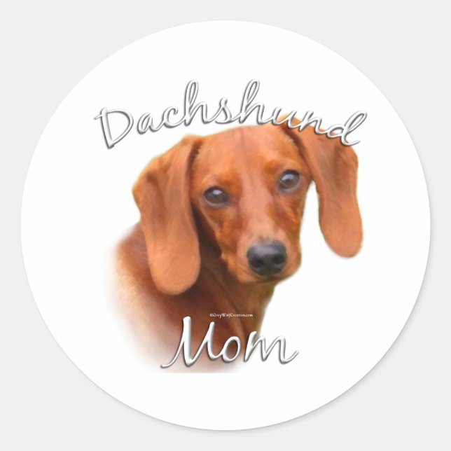Dachshund Mum 2 Classic Round Sticker (Front)