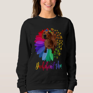 Dachshund Mum A Half Sunflower Dachshund  Mother's Sweatshirt