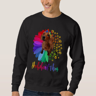 Dachshund Mum A Half Sunflower Dachshund  Mother's Sweatshirt