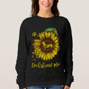 Dachshund Mum Best Gift Sunflower Design With Dog Sweatshirt