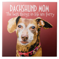 Dachshund Mum Ceramic Tile