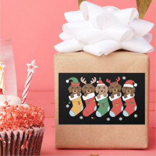 Dachshund Mum Christmas Dog Lover Gift New Year Rectangular Sticker