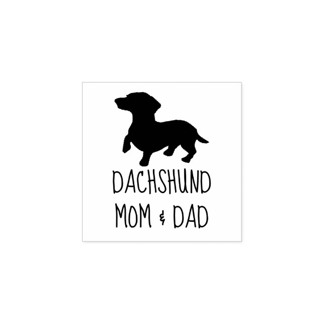 Dachshund Mum & Dad Rubber Stamp (Imprint)