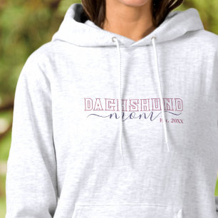 Dachshund Mum Est Year Pink Purple Hoodie