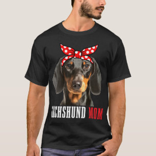 Dachshund Mum Funny Cute Vintage Wiener Dog Mum T-Shirt