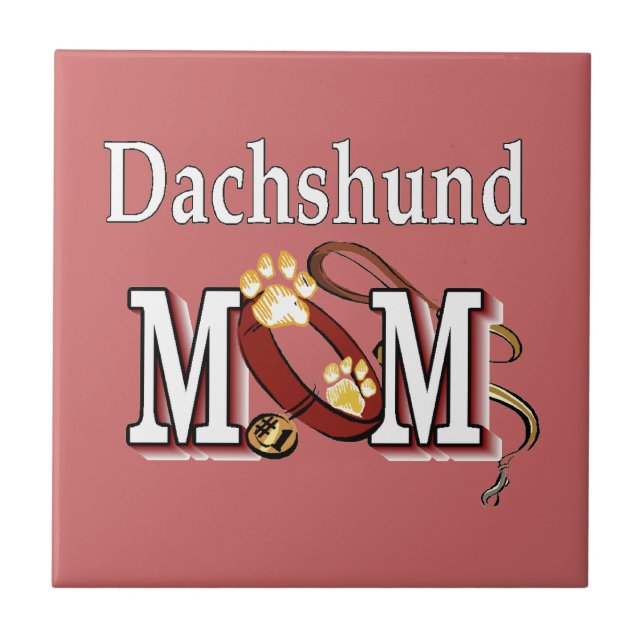 Dachshund Mum Gifts Tile (Front)