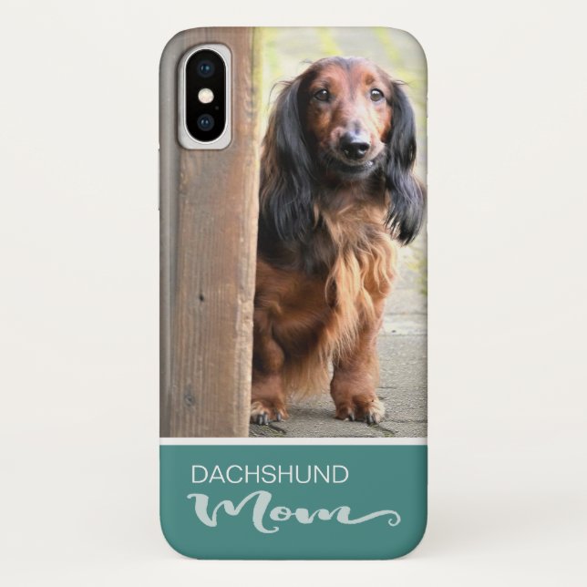 Dachshund Mum Longhaired  Add Your Dog Photo Case-Mate iPhone Case (Back)