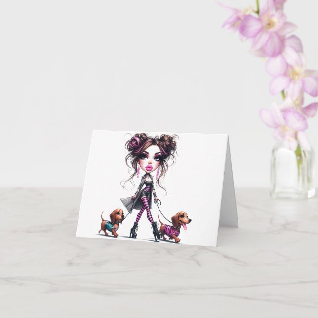 Dachshund Mum Mother's Day Card (Orchid)