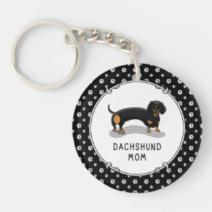 Dachshund Mum (S black & tan) - Cute dog Key Ring