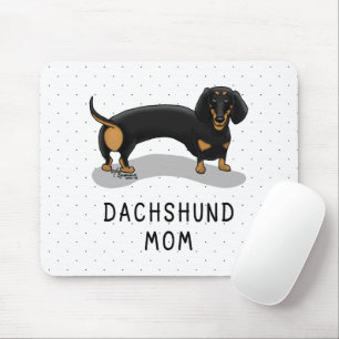 Dachshund Mum (S black & tan) - Cute dog mum Mouse Mat