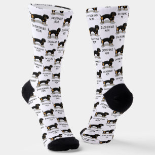 Dachshund Mum (S black & tan) Cute dog mum Socks