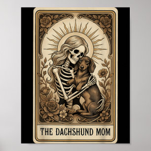 Dachshund Mum Skeleton Tarot Card Weiner Dog Poster