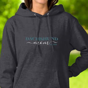 Dachshund Mum Varsity Script Established Hoodie