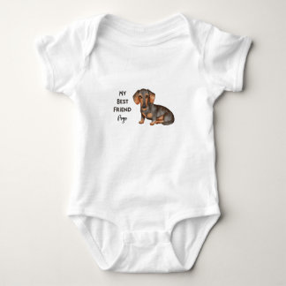 Dachshund My Best Friend Custom Pet Name Baby Bodysuit