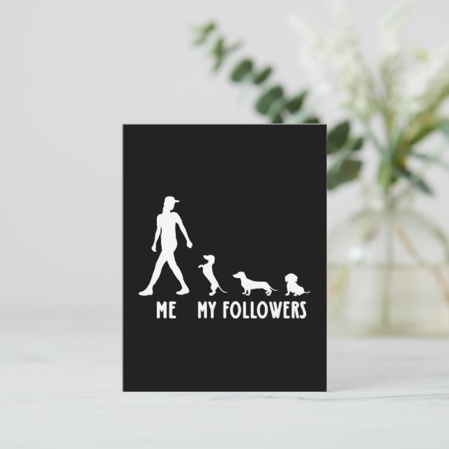 Dachshund My Followers Shirt Dachshund Lover Women Postcard (Standing Front)