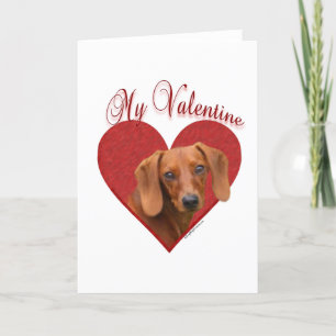 Dachshund My Valentine Holiday Card