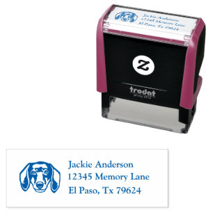 DACHSHUND   Name and Return Address Self-inking Stamp