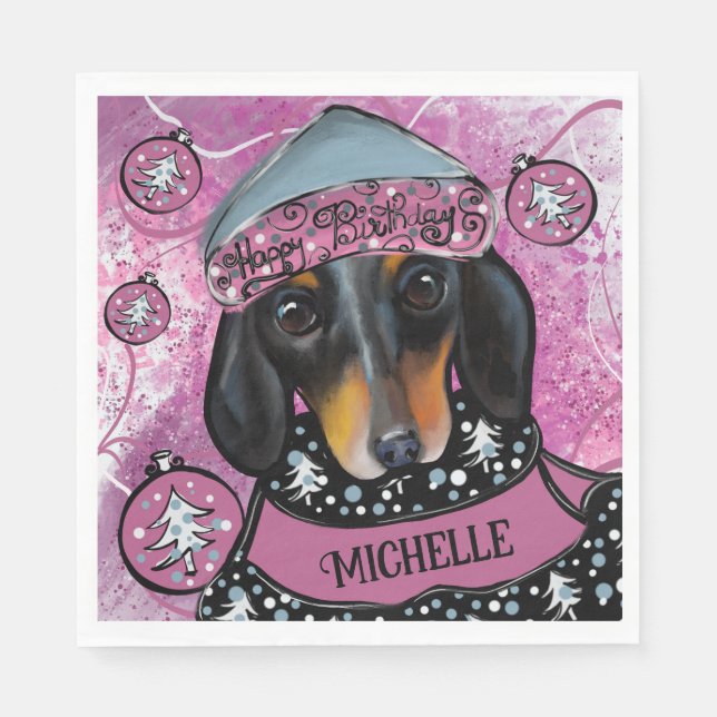 DACHSHUND  NAPKIN (Front)