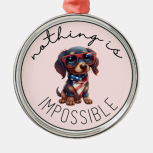 Dachshund Nothing Is Impossible Metal Tree Decoration