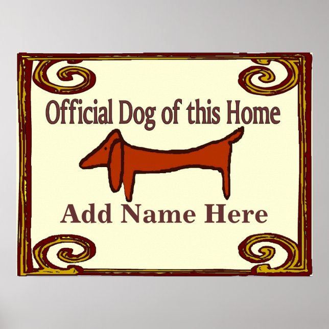 Dachshund Official Dog Sign (Front)