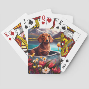 Dachshund on a Paddle: A Scenic Adventure Playing Cards