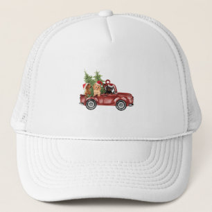 Dachshund On Car Christmas Ornament Xmas Ornaments Trucker Hat