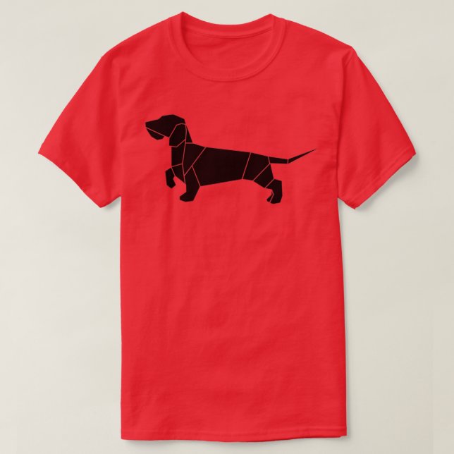 Dachshund Origami wire haired Dachshund T-Shirt (Design Front)