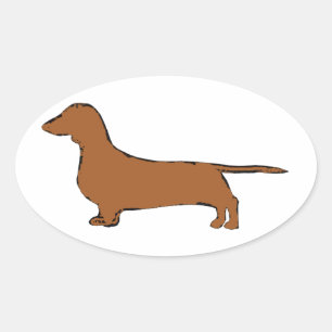 dachshund oval sticker