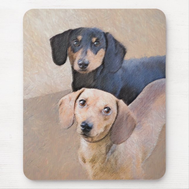 Dachshund Painting - Cute Original Dog Art Mouse Mat (Front)
