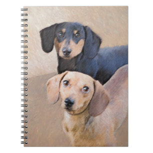 Dachshund Painting - Cute Original Dog Art Notebook