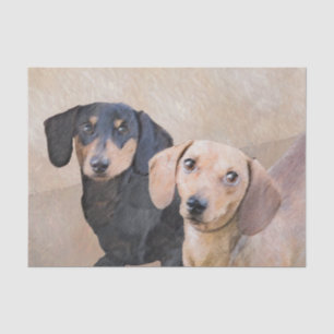 Dachshund Painting - Cute Original Dog Art Tissue Paper