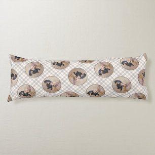 Dachshund Painting Smooth Black & Tan Red Dog Art Body Cushion