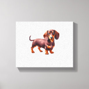 Dachshund Painting - Weiner Dog Watercolor Paintin Canvas Print