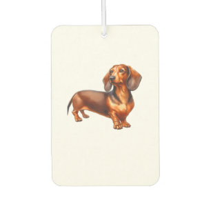 Dachshund Painting - Weiner Dog Watercolor Paintin Car Air Freshener