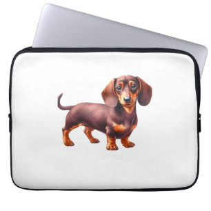 Dachshund Painting - Weiner Dog Watercolor Paintin Laptop Sleeve