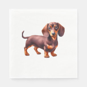 Dachshund Painting - Weiner Dog Watercolor Paintin Napkin