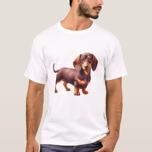 Dachshund Painting - Weiner Dog Watercolor Paintin T-Shirt
