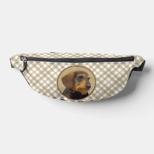 Dachshund Painting Wire-haired Black & Tan Dog Art Bum Bags