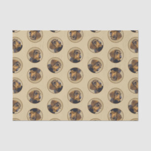 Dachshund Painting Wire-haired Black & Tan Dog Art Tissue Paper