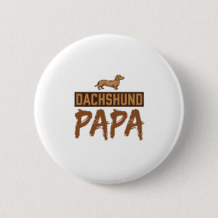 Dachshund Papa Vintage Engraving Dog Dad Design_1 6 Cm Round Badge