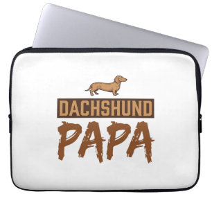 Dachshund Papa Vintage Engraving Dog Dad Design_1 Laptop Sleeve